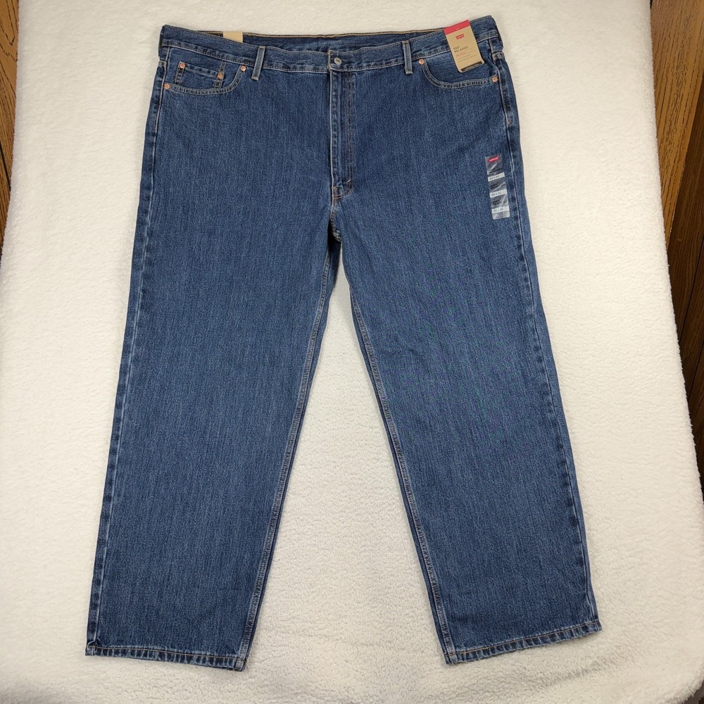 Levis 550 Relaxed Fit Jeans Men's 52x32 (51x30) Med Blue Denim 100% Cotton NWT